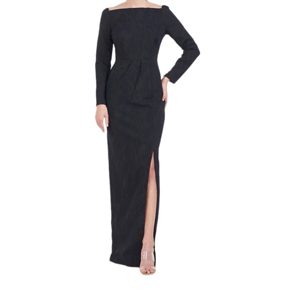 Kay Unger dress Jude Column gown dark midnight size 12 E2744